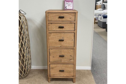 Ex-Display St Austell - Baker Jude Reclaimed Wood 5 Drawer Tall Chest of Drawers Ex-Display St Austell - Baker Jude Reclaimed Wood 5 Drawer Tall Chest of Drawers