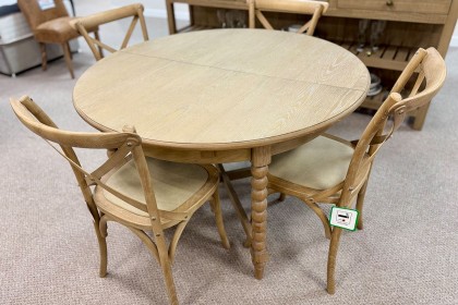 Ex-Display Liskeard - Gallery Direct Artisan Round Dining Table + 4 Cafe Chairs Ex-Display Liskeard - Gallery Direct Artisan Round Dining Table + 4 Cafe Chairs