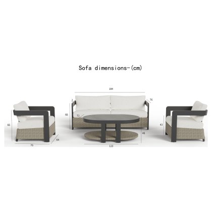 Selene 5 Seater Luxury Lounge Set in Onyx Aluminium, Woven Base & Sintered Stone Table Selene 5 Seater Luxury Lounge Set in Onyx Aluminium, Woven Base & Sintered Stone Table