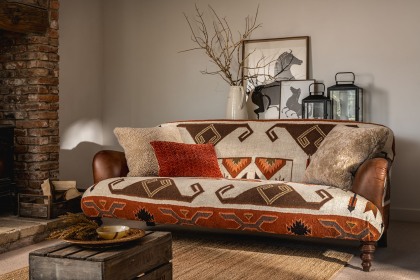 Tetrad Heritage Dakota Patterned Midi 2 Seater Sofa in Saddler and Mohican Leather Fabric Mix Tetrad Heritage Dakota Patterned Midi 2 Seater Sofa in Saddler and Mohican Leather Fabric Mix