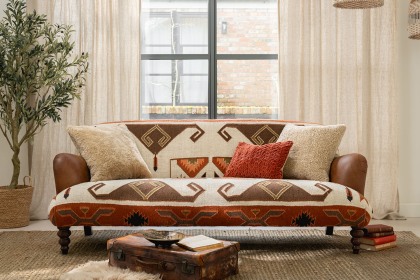 Tetrad Heritage Dakota Patterned Midi 2 Seater Sofa in Saddler and Mohican Leather Fabric Mix Tetrad Heritage Dakota Patterned Midi 2 Seater Sofa in Saddler and Mohican Leather Fabric Mix