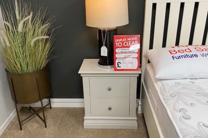 Ex-Display St Austell - Burgundy Painted 2 Drawer Bedside Table Ex-Display St Austell - Burgundy Painted 2 Drawer Bedside Table