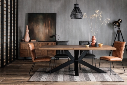 Soho Solid Oak 200cm Holburn Star Base Dining Table & 6 Cooper Dining Chairs Soho Solid Oak 200cm Holburn Star Base Dining Table & 6 Cooper Dining Chairs