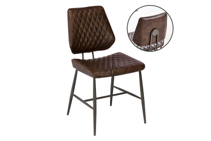 Dalton Quilted Dark Brown Dining Chair