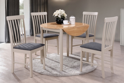 Alaska Painted Compact Round Drop Leaf Dining Table Alaska Painted Compact Round Drop Leaf Dining Table