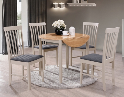 Alaska Painted Compact Round Drop Leaf Dining Table Alaska Painted Compact Round Drop Leaf Dining Table