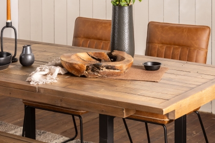 Nixon Reclaimed Wood 180cm Extending Dining Table Set & 4 Upholstered Wooden Chairs Nixon Reclaimed Wood 180cm Extending Dining Table Set & 4 Upholstered Wooden Chairs