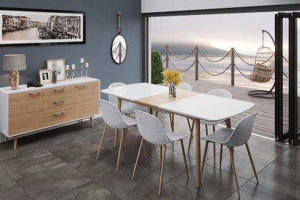 Princeton High Gloss White Large Extending Dining Table Princeton High Gloss White Large Extending Dining Table