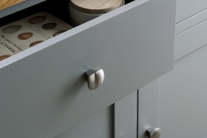 Chester Oak Painted Grey - Large 3 Door 3 Drawer Sideboard -130cm| Moles Breath Grey Chester Oak Painted Grey - Large 3 Door 3 Drawer Sideboard -130cm| Moles Breath Grey