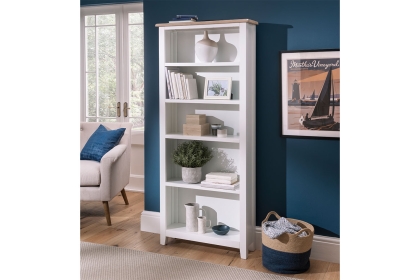 Chester Oak Painted White - Large Bookcase| F&B All White Chester Oak Painted White - Large Bookcase| F&B All White