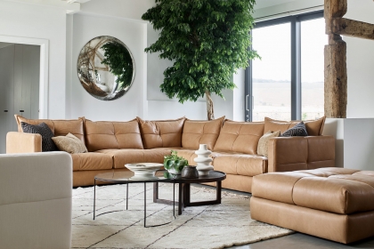 Slouchy store corner sofa