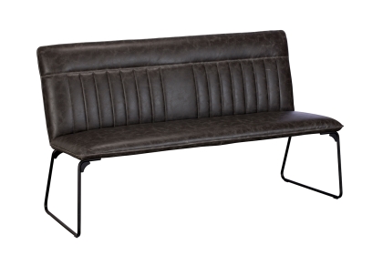 Cooper Low Leather Bench in Grey Cooper Low Leather Bench in Grey