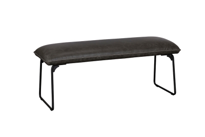 Cooper Leather Low Bench in Grey Cooper Leather Low Bench in Grey
