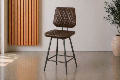 Dalton Quilted Dark Brown Bar Chair Dalton Quilted Dark Brown Bar Chair