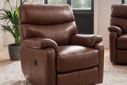 Ferndown leather power discount recliner