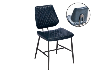 Dalton Quilted Blue Dining Chair (Pair) Dalton Quilted Blue Dining Chair (Pair)