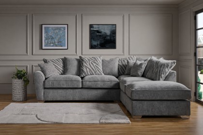 Fantasy L Shape Corner Chaise Sofa With Scatter Back Fantasy L Shape Corner Chaise Sofa With Scatter Back