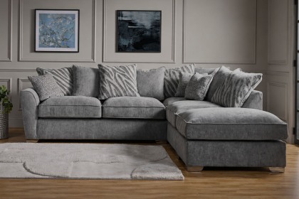 Fantasy L Shape Corner Chaise Sofa With Scatter Back Fantasy L Shape Corner Chaise Sofa With Scatter Back