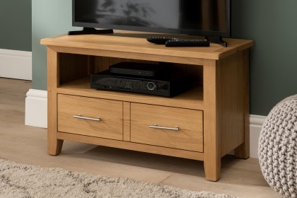 Chester Oak Small TV Unit 80cm Wide Chester Oak Small TV Unit 80cm Wide