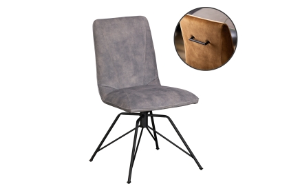 Lola Swivel Velvet Grey Dining Chair (Pair) Lola Swivel Velvet Grey Dining Chair (Pair)