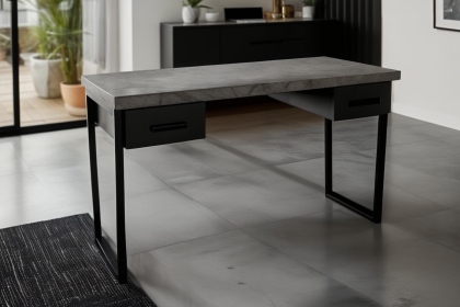 Forge Desk with Drawers Stone Effect Forge Desk with Drawers Stone Effect