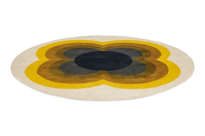 Orla Kiely Round Sunflower Yellow Rug Orla Kiely Round Sunflower Yellow Rug