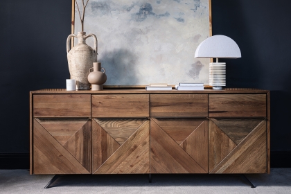 Hudson Solid Oak 4 Door Sideboard Hudson Solid Oak 4 Door Sideboard