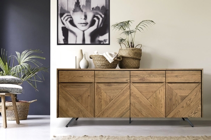 Hudson Solid Oak 4 Door Sideboard Hudson Solid Oak 4 Door Sideboard