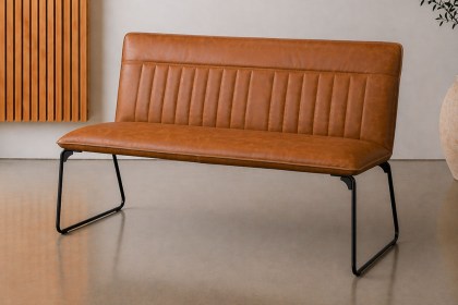 Cooper Low Leather Bench in Tan Cooper Low Leather Bench in Tan