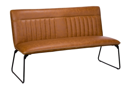 Cooper Low Leather Bench in Tan Cooper Low Leather Bench in Tan