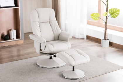 Denver Leather Swivel Chair and Stool Denver Leather Swivel Chair and Stool