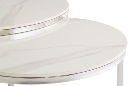 Houston Round Coffee Table Set in Italy White Houston Round Coffee Table Set in Italy White