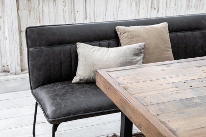Nixon Reclaimed Wood 135cm Dining Table Set with Cooper Corner Bench & Low Bench in Grey Nixon Reclaimed Wood 135cm Dining Table Set with Cooper Corner Bench & Low Bench in Grey