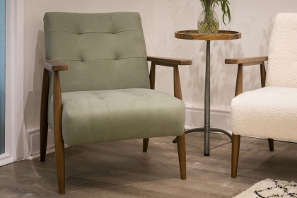 Arena Upholstered Vintage Wood Frame Chair Arena Upholstered Vintage Wood Frame Chair