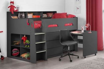 Juno Childrens Midsleeper Bunk Bed with Glow in the Dark Steps Juno Childrens Midsleeper Bunk Bed with Glow in the Dark Steps