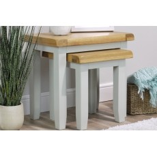 Cotswold Grey Painted Oak Nest Of Tables Cotswold Grey Painted Oak Nest Of Tables