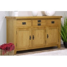 Cotswold Rustic Oak Large 3 Door Sideboard - 137cm Wide Cotswold Rustic Oak Large 3 Door Sideboard - 137cm Wide