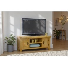 Cotswold Rustic Oak Large TV Stand 120cm Wide Cotswold Rustic Oak Large TV Stand 120cm Wide