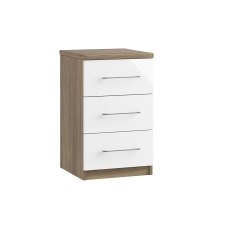 Calgary High-Gloss 3 Drawer Bedside Table Calgary High-Gloss 3 Drawer Bedside Table