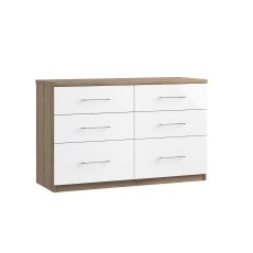 Calgary High-Gloss 6 Drawer Twin Chest of Drawers Calgary High-Gloss 6 Drawer Twin Chest of Drawers