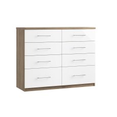 Calgary High-Gloss 8 Drawer Twin Chest of Drawers Calgary High-Gloss 8 Drawer Twin Chest of Drawers