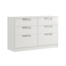 Milly High-Gloss 6 Drawer Twin Chest of Drawers Milly High-Gloss 6 Drawer Twin Chest of Drawers
