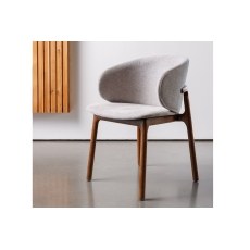 CLEARANCE - Eve Fabric Curved Dining Chair in Light Beige Cotton and Solid Ash Wood Legs (Pair) CLEARANCE - Eve Fabric Curved Dining Chair in Light Beige Cotton and Solid Ash Wood Legs (Pair)