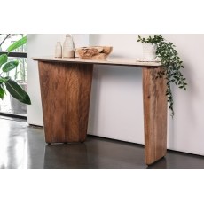 Eden Mango Wood Console Table with Travertine Tops Eden Mango Wood Console Table with Travertine Tops