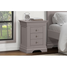 Providence Pebble Grey 3 Drawer Bedside Table