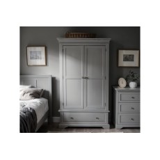 Providence Painted Grey Double Wardrobe with Storage Drawer Providence Painted Grey Double Wardrobe with Storage Drawer