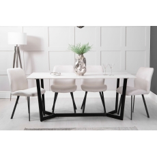 1.8m White Marble Sintered Stone Dining Table