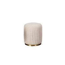 Reed Pleated Boucle Ottoman Stool Reed Pleated Boucle Ottoman Stool