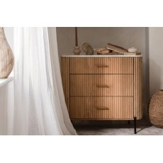 Reed Mango Wood & Marble 3 Drawer Chest of Drawers Reed Mango Wood & Marble 3 Drawer Chest of Drawers