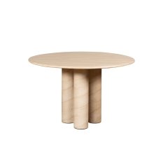 Ida Travertine Stone 120cm Round Dining Table with Cylindrical Legs Ida Travertine Stone 120cm Round Dining Table with Cylindrical Legs